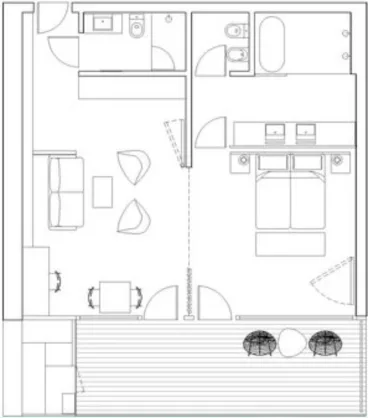 Waldloggia. Doppelzimmer mit Waldblick.